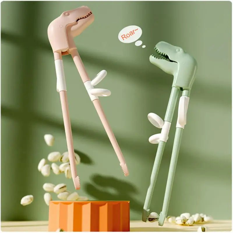 1Pc Chopsticks Portable Children Eat Training Chopsticks Plastic Learn Supplies Infant Cartoon Dinosaur Reusable Tableware - Bundle Joy Baby Boutique