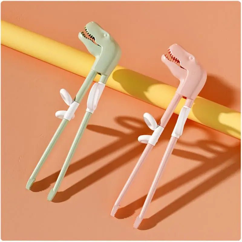 1Pc Chopsticks Portable Children Eat Training Chopsticks Plastic Learn Supplies Infant Cartoon Dinosaur Reusable Tableware - Bundle Joy Baby Boutique