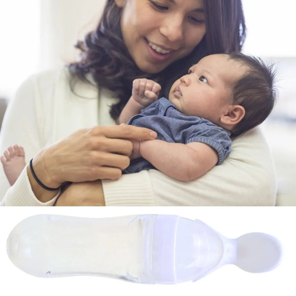 2 - in - 1 Baby Squeeze Bottle Spoon Toddler Rice Cereal Food Feeding Dispenser Spoon Baby Supplies - Bundle Joy Baby Boutique