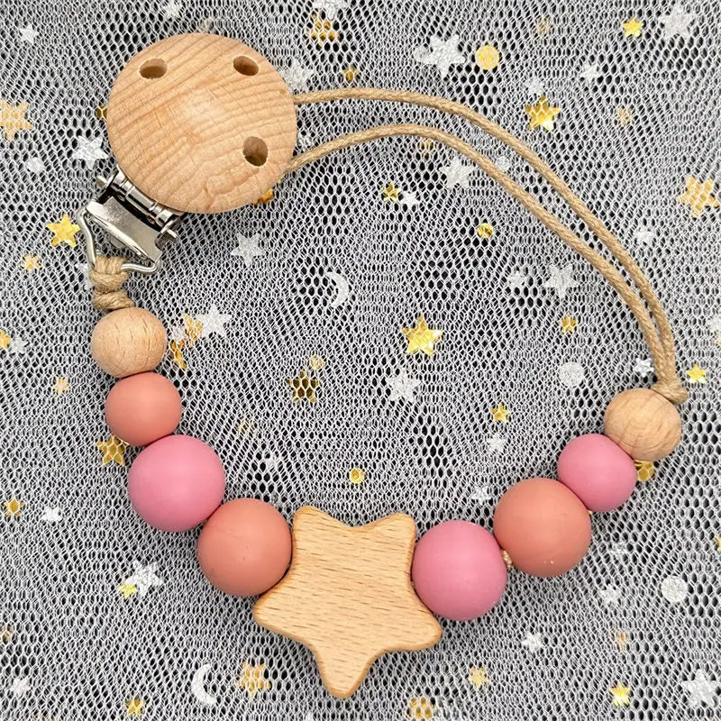 2024 Handmade Personalized Baby Pacifier Clip Custom Name Infant Dummy Clip Baby Newborn Gift Wood Baby Supplies New Mother Gift - Bundle Joy Baby Boutique