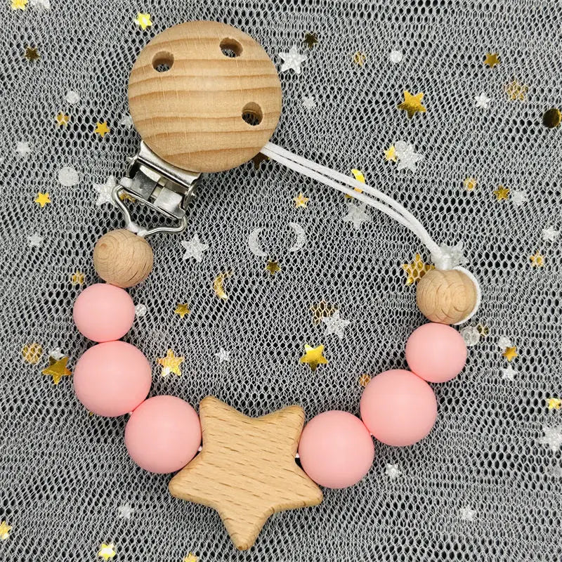 2024 Handmade Personalized Baby Pacifier Clip Custom Name Infant Dummy Clip Baby Newborn Gift Wood Baby Supplies New Mother Gift - Bundle Joy Baby Boutique