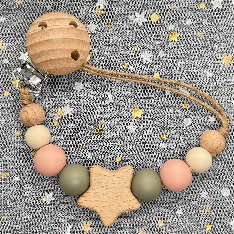 2024 Handmade Personalized Baby Pacifier Clip Custom Name Infant Dummy Clip Baby Newborn Gift Wood Baby Supplies New Mother Gift - Bundle Joy Baby Boutique