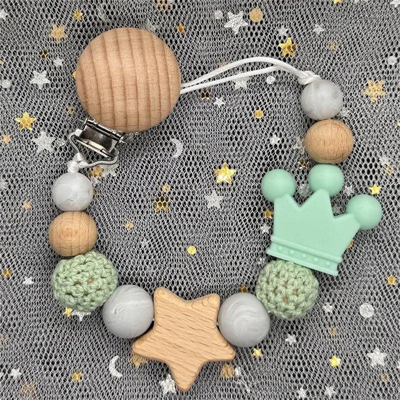 2024 Handmade Personalized Baby Pacifier Clip Custom Name Infant Dummy Clip Baby Newborn Gift Wood Baby Supplies New Mother Gift - Bundle Joy Baby Boutique