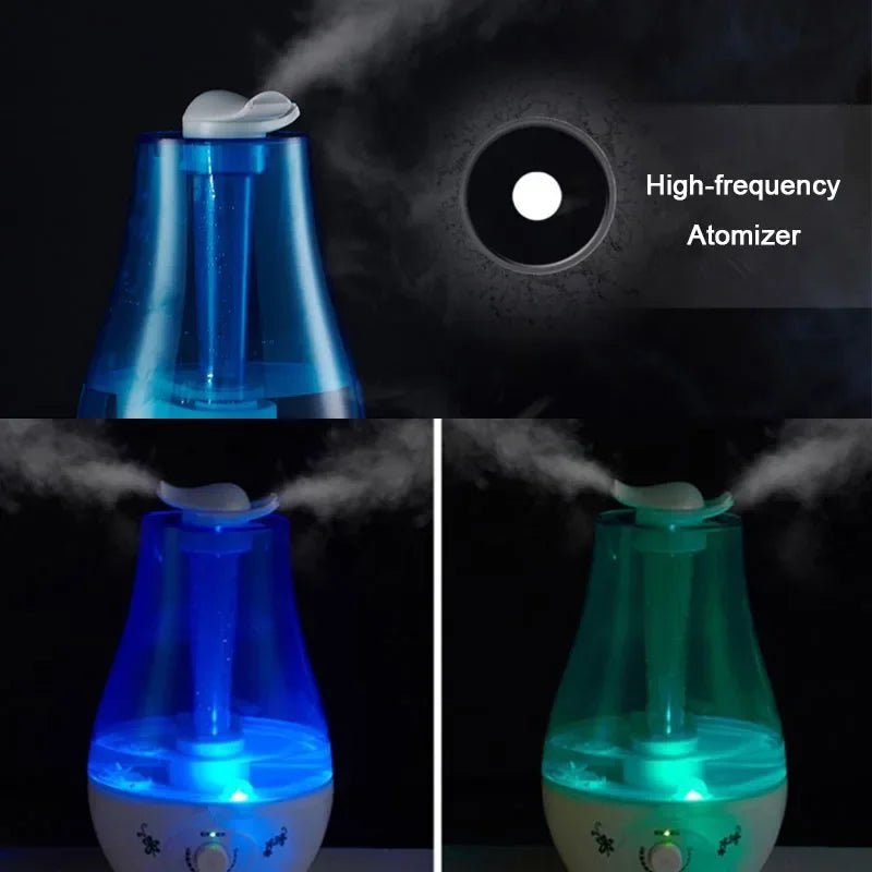 3000ML Ultrasonic Air Humidifier Double Sprayers for Home Office Baby Room Big Mist Volume Fog Mist Maker Essential Oil Diffuser - Bundle Joy Baby Boutique