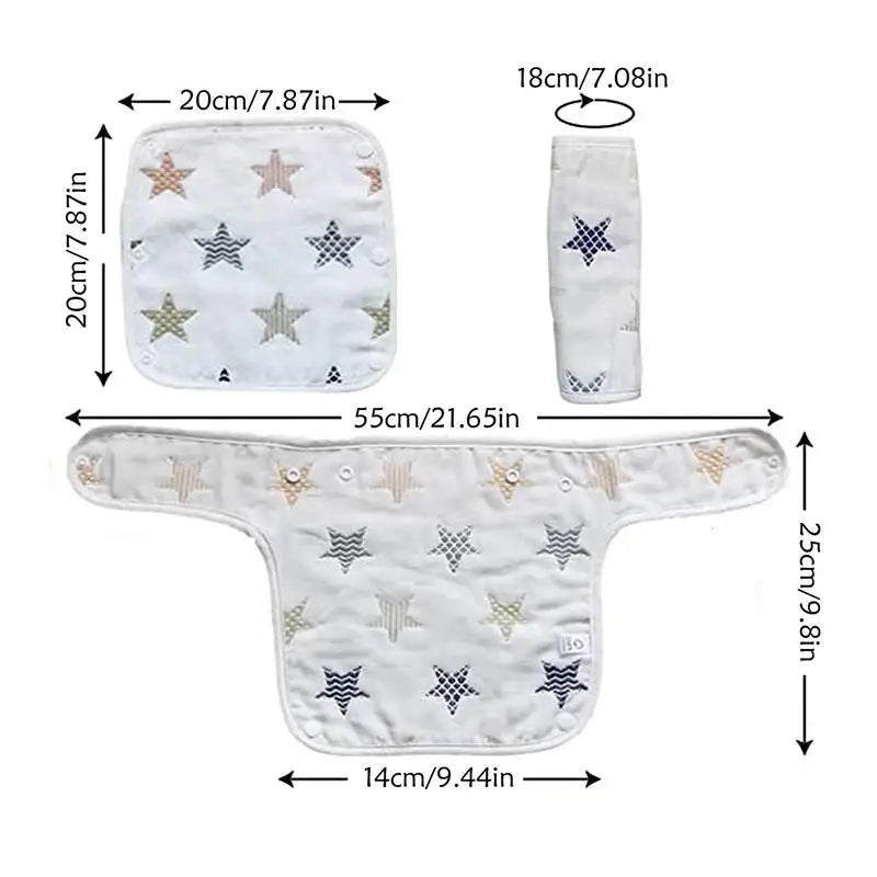 6 - Layer Gauze Fabric Baby Feeding Bib Pure Cotton Anti - deformation Eating Bibs For Boys Girls Unisex Baby Travel Essentials - TinyToes Baby Boutique