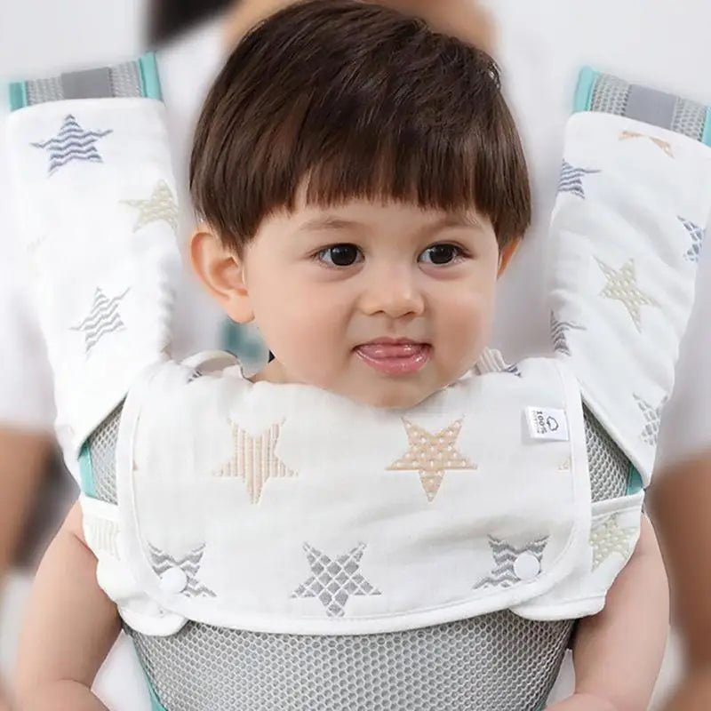 6 - Layer Gauze Fabric Baby Feeding Bib Pure Cotton Anti - deformation Eating Bibs For Boys Girls Unisex Baby Travel Essentials - TinyToes Baby Boutique