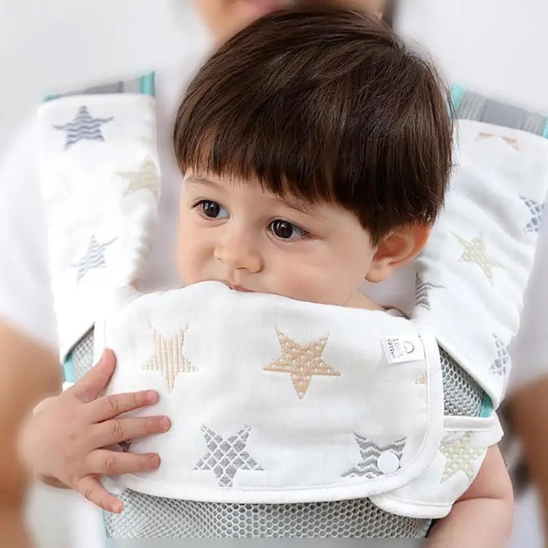 6 - Layer Gauze Fabric Baby Feeding Bib Pure Cotton Anti - deformation Eating Bibs For Boys Girls Unisex Baby Travel Essentials - TinyToes Baby Boutique