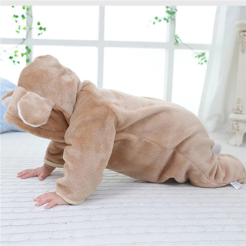 Baby Romper Winter Costume Baby Boys Clothes Coral Fleece Warm Baby Girls Clothing Animal Overall Baby Rompers Newborn Jumpsuit