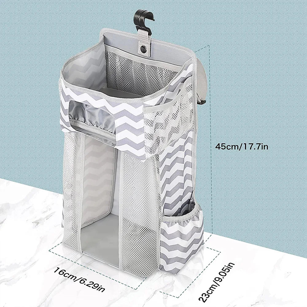 Hanging Diaper Caddy Baby Bed Nappy Organizer Bag Nursery Organization Baby Diaper Holder Infant Essentials Crib Bedding Set