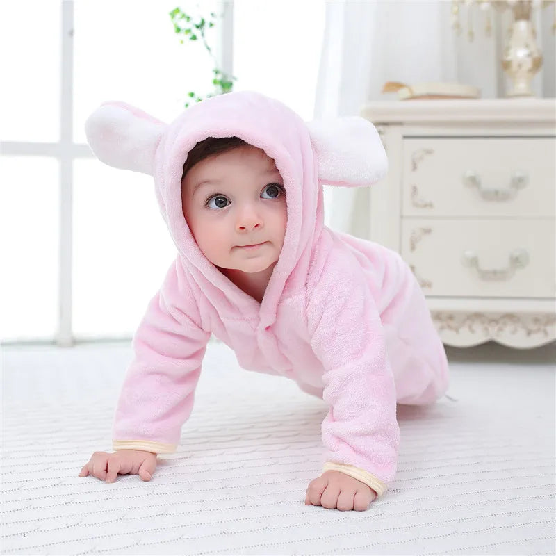 Baby Romper Winter Costume Baby Boys Clothes Coral Fleece Warm Baby Girls Clothing Animal Overall Baby Rompers Newborn Jumpsuit