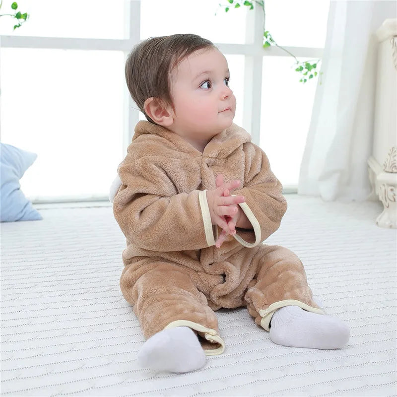 Baby Romper Winter Costume Baby Boys Clothes Coral Fleece Warm Baby Girls Clothing Animal Overall Baby Rompers Newborn Jumpsuit