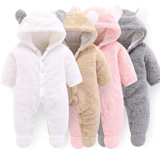 Newborn Baby Winter Clothes Infant Baby Girls clothes soft fleece Outwear Rompers new born 0-12M Boy Clothing Jumpsuit