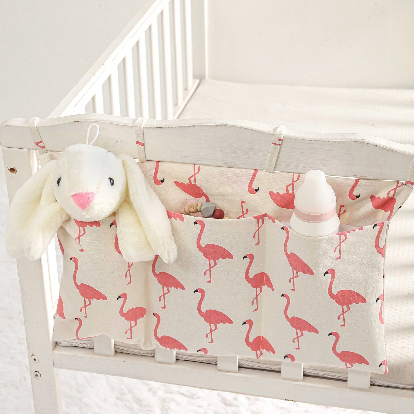 New Baby Crib Organizer Hanging Bag Baby Bedside Storage Bag Baby Essentials Multi-Purpose Newborn Bed Hanging Diaper Toy Tissue