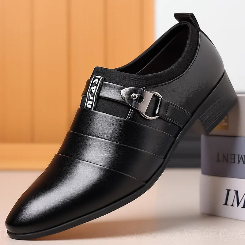 Men Dress Shoes Slip on Formal Suit Wedding Shoes for Male  Wedding Office Work Shoes Slip on Loafers Elegant Man Dress Shoes