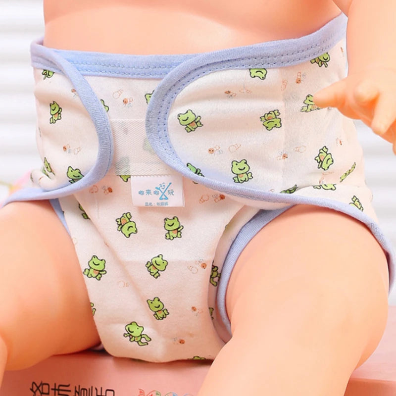 Kids Nappies Reusable Diaper Cover Adjustable Children cute Cartoon pattern Nappy Changing Baby Cotton Cloth Diaper 0-2 Year Old - TinyToes Baby Boutique 