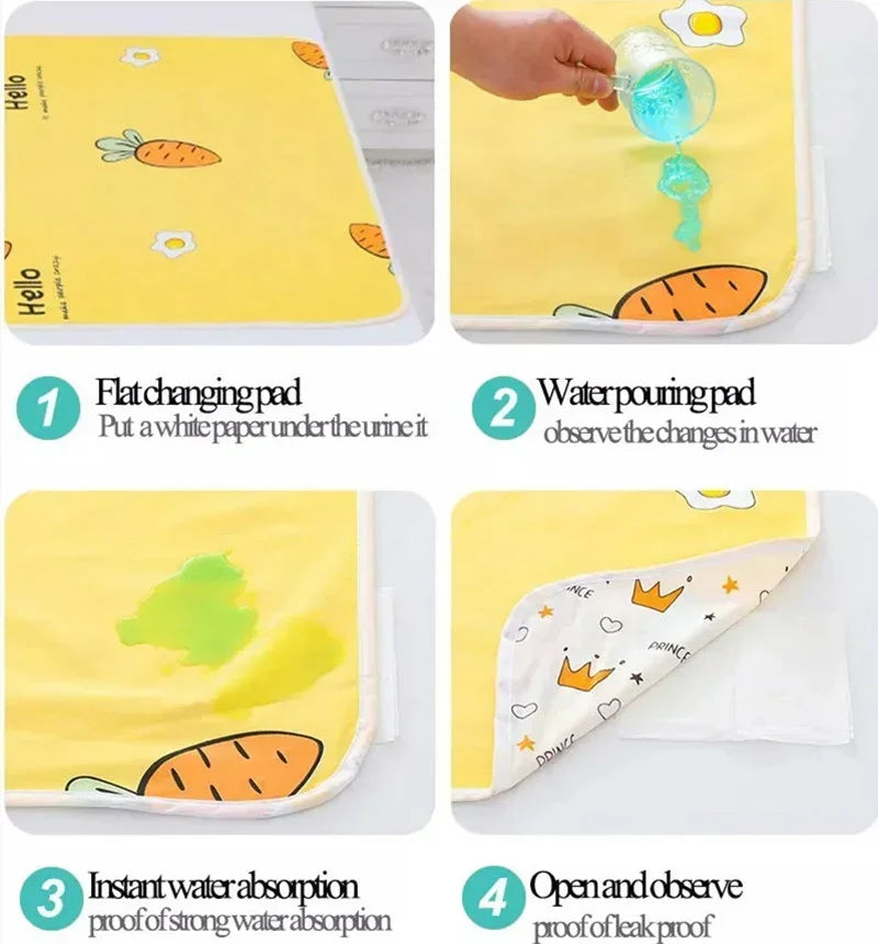 Reusable Baby Changing Mat Cover Diaper Mattress Bed Sheets for Newborn Baby Waterproof Portable Change Pad Table Floor Play Mat - TinyToes Baby Boutique 