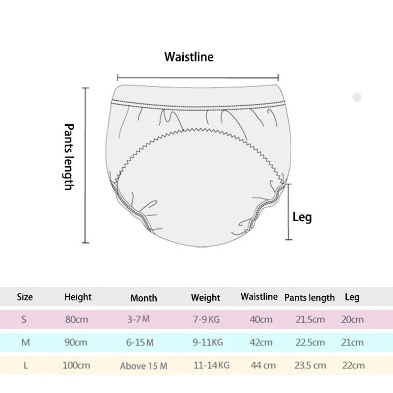 Mother Kids Baby Bare Cotton Cloth Diapers Unisex Reusable Infants Children Training Panties Washable Underwear Nappies Changing - TinyToes Baby Boutique 