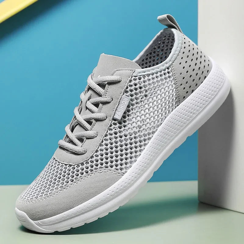 Mesh Men's Shoes Sports Flats Shoes 2024 New Fashion Breathable Walking Shoes Lightweight and Comfortable Men's Shoes Casual