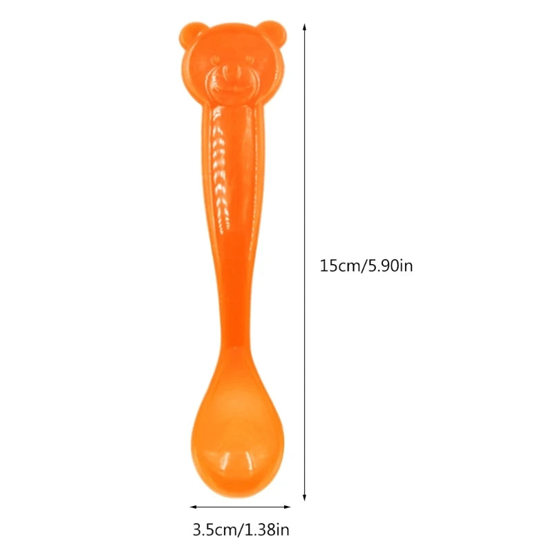 Child Heat-Sensing Spoon Food Feeding Spoon Baby Kitchen Utensil Silicone Cutlery Hot Burn Proof Kids Feeding Supplies H055