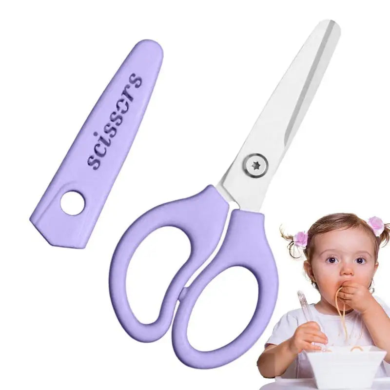 Ceramic Baby Food Scissors Household Toddler Feeding Aid Scissors With Blade Cover Baby Feeding Supplies Tableware For Health