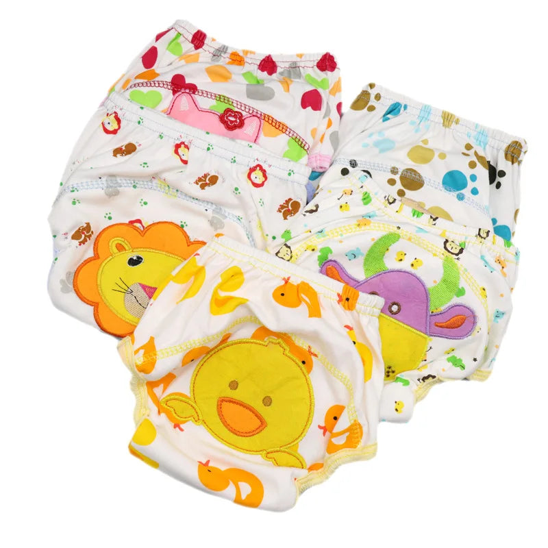 Mother Kids Baby Bare Cotton Cloth Diapers Unisex Reusable Infants Children Training Panties Washable Underwear Nappies Changing - TinyToes Baby Boutique 