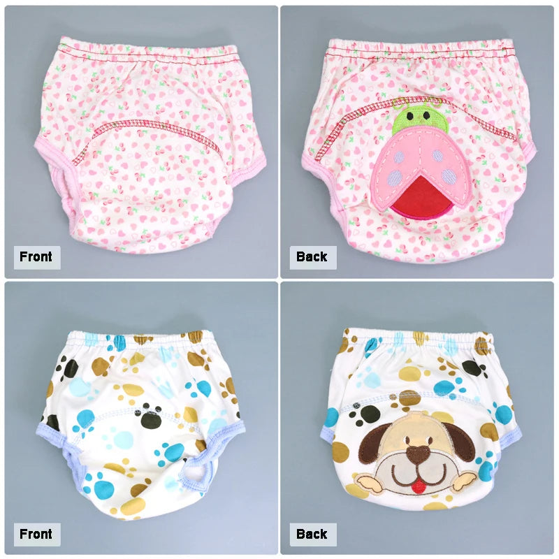 Mother Kids Baby Bare Cotton Cloth Diapers Unisex Reusable Infants Children Training Panties Washable Underwear Nappies Changing - TinyToes Baby Boutique 