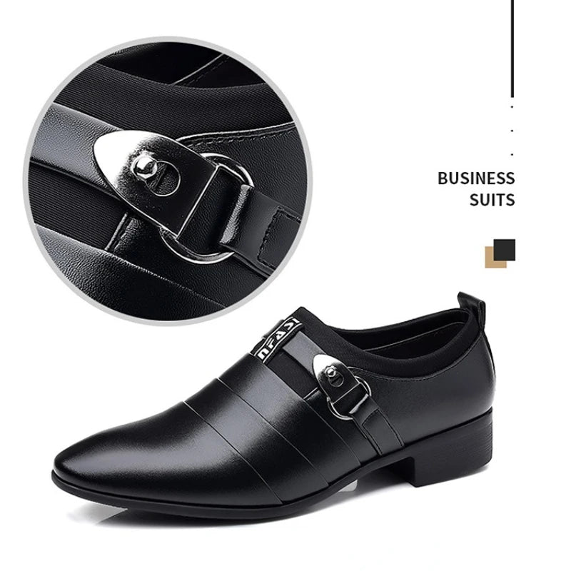 Men Dress Shoes Slip on Formal Suit Wedding Shoes for Male  Wedding Office Work Shoes Slip on Loafers Elegant Man Dress Shoes