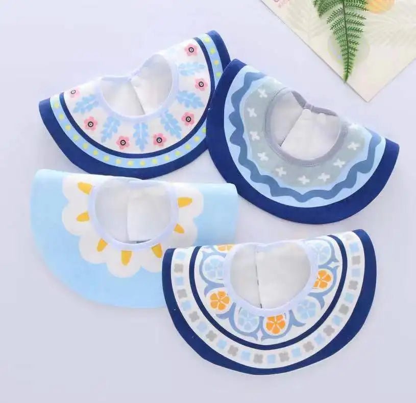 Baby Bibs & Bur p4 pcs sets cotton Cloths items feeding set for newborns infant Boy Girl Toddler Child essentials Stuff kits - TinyToes Baby Boutique