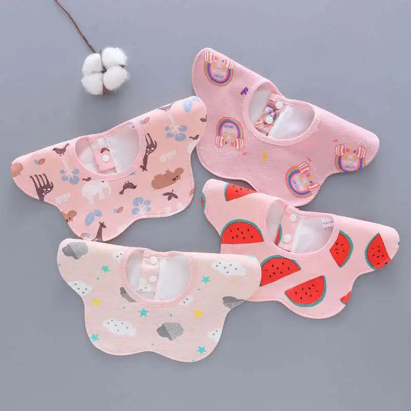 Baby Bibs & Bur p4 pcs sets cotton Cloths items feeding set for newborns infant Boy Girl Toddler Child essentials Stuff kits - TinyToes Baby Boutique