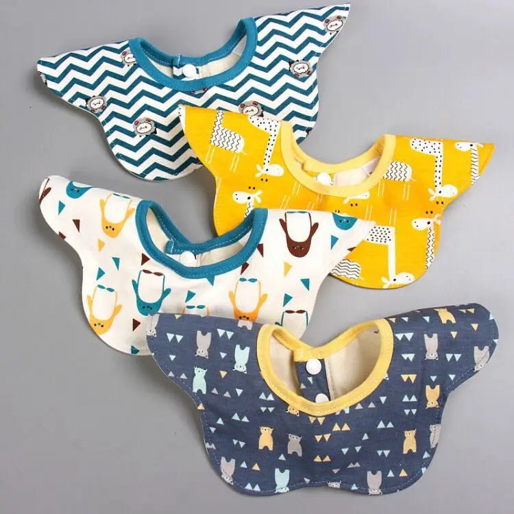 Baby Bibs & Bur p4 pcs sets cotton Cloths items feeding set for newborns infant Boy Girl Toddler Child essentials Stuff kits - TinyToes Baby Boutique