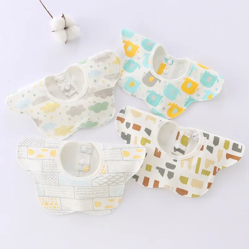 Baby Bibs & Bur p4 pcs sets cotton Cloths items feeding set for newborns infant Boy Girl Toddler Child essentials Stuff kits - TinyToes Baby Boutique