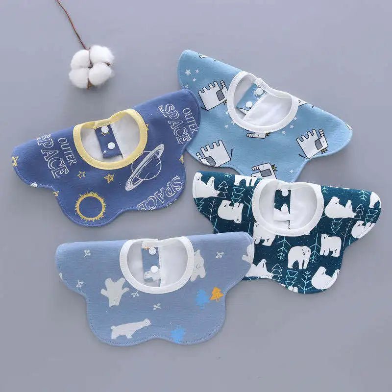 Baby Bibs & Bur p4 pcs sets cotton Cloths items feeding set for newborns infant Boy Girl Toddler Child essentials Stuff kits - TinyToes Baby Boutique