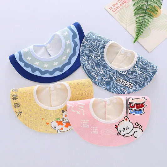 Baby Bibs & Bur p4 pcs sets cotton Cloths items feeding set for newborns infant Boy Girl Toddler Child essentials Stuff kits - TinyToes Baby Boutique