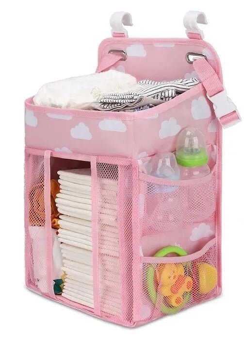 Baby Crib Hanging Storage Bag Diaper Nappy Organizer Cot Bed Organizer Bag Infant Essentials Diaper Baby Kids Crib Bedding Set - Bundle Joy Baby Boutique