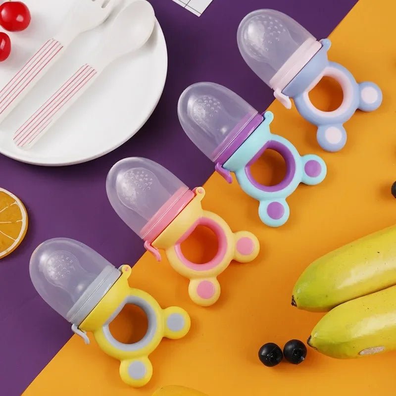 Baby Feeder Silicone Fresh Food Nibbler Kids Boy Girl Nipple Soother Bottles Bear Ear Fruit Feeding Safe Infant Baby Supplies - Bundle Joy Baby Boutique