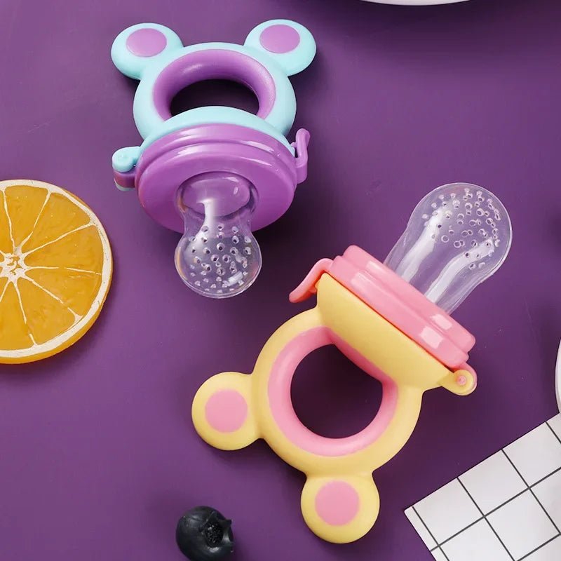 Baby Feeder Silicone Fresh Food Nibbler Kids Boy Girl Nipple Soother Bottles Bear Ear Fruit Feeding Safe Infant Baby Supplies - Bundle Joy Baby Boutique