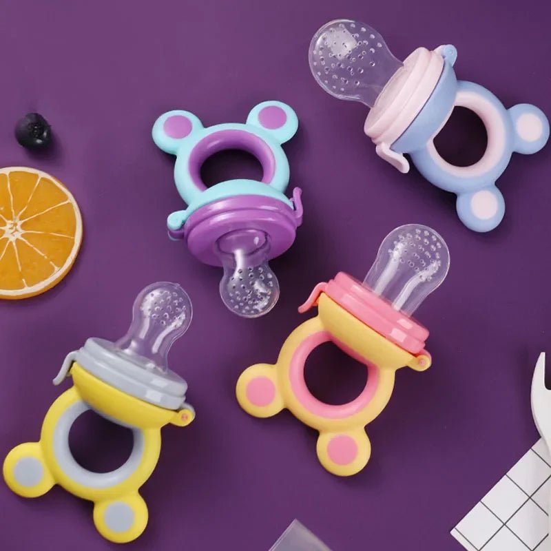 Baby Feeder Silicone Fresh Food Nibbler Kids Boy Girl Nipple Soother Bottles Bear Ear Fruit Feeding Safe Infant Baby Supplies - Bundle Joy Baby Boutique