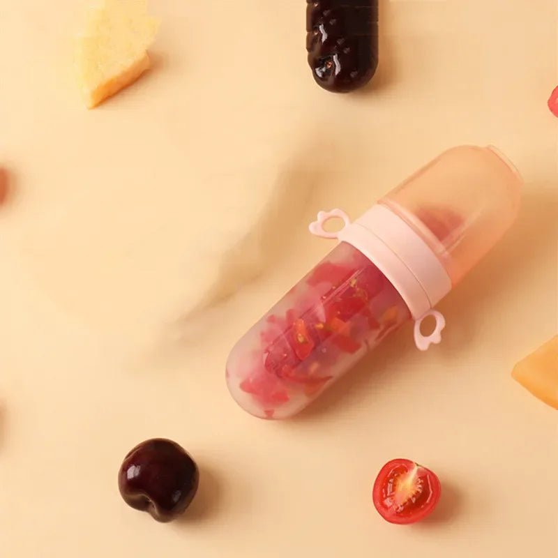 Baby Food Feeding Spoon Juice Baby Bite Bag Feeding Rice Cereal Spoon Silicone Pacifier Tool Baby Supplies - Bundle Joy Baby Boutique