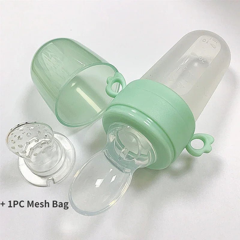 Baby Food Feeding Spoon Juice Baby Bite Bag Feeding Rice Cereal Spoon Silicone Pacifier Tool Baby Supplies - Bundle Joy Baby Boutique