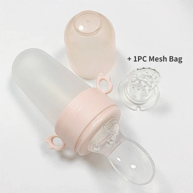 Baby Food Feeding Spoon Juice Baby Bite Bag Feeding Rice Cereal Spoon Silicone Pacifier Tool Baby Supplies - Bundle Joy Baby Boutique