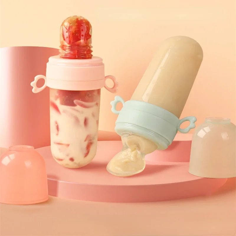 Baby Food Feeding Spoon Juice Baby Bite Bag Feeding Rice Cereal Spoon Silicone Pacifier Tool Baby Supplies - Bundle Joy Baby Boutique