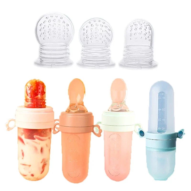 Baby Food Feeding Spoon Juice Baby Bite Bag Feeding Rice Cereal Spoon Silicone Pacifier Tool Baby Supplies - Bundle Joy Baby Boutique