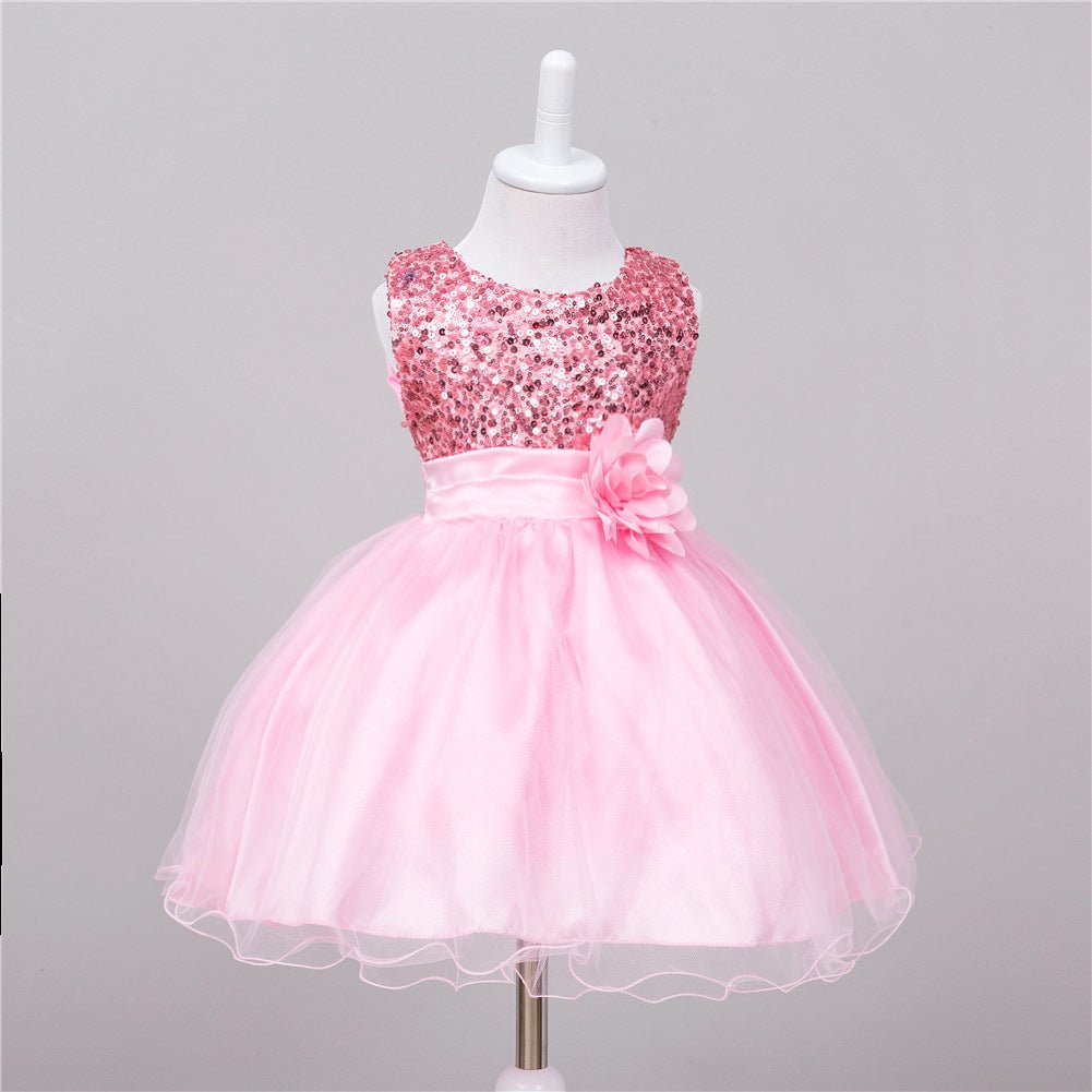 Baby Sequin Dress Flower Girl Wedding Princess Dress - TinyToes Baby Boutique