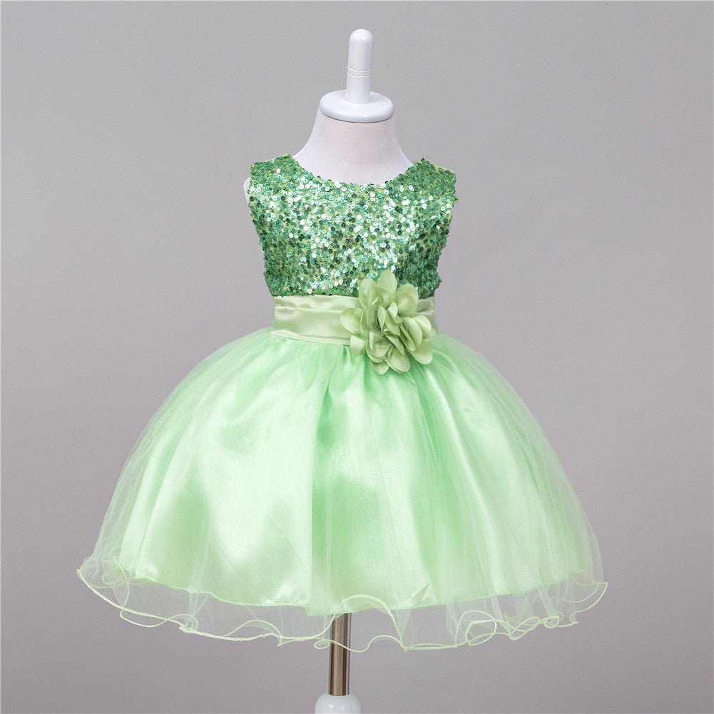 Baby Sequin Dress Flower Girl Wedding Princess Dress - TinyToes Baby Boutique