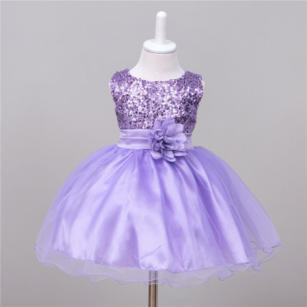 Baby Sequin Dress Flower Girl Wedding Princess Dress - TinyToes Baby Boutique