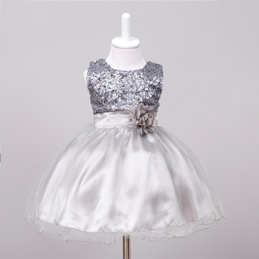 Baby Sequin Dress Flower Girl Wedding Princess Dress - TinyToes Baby Boutique