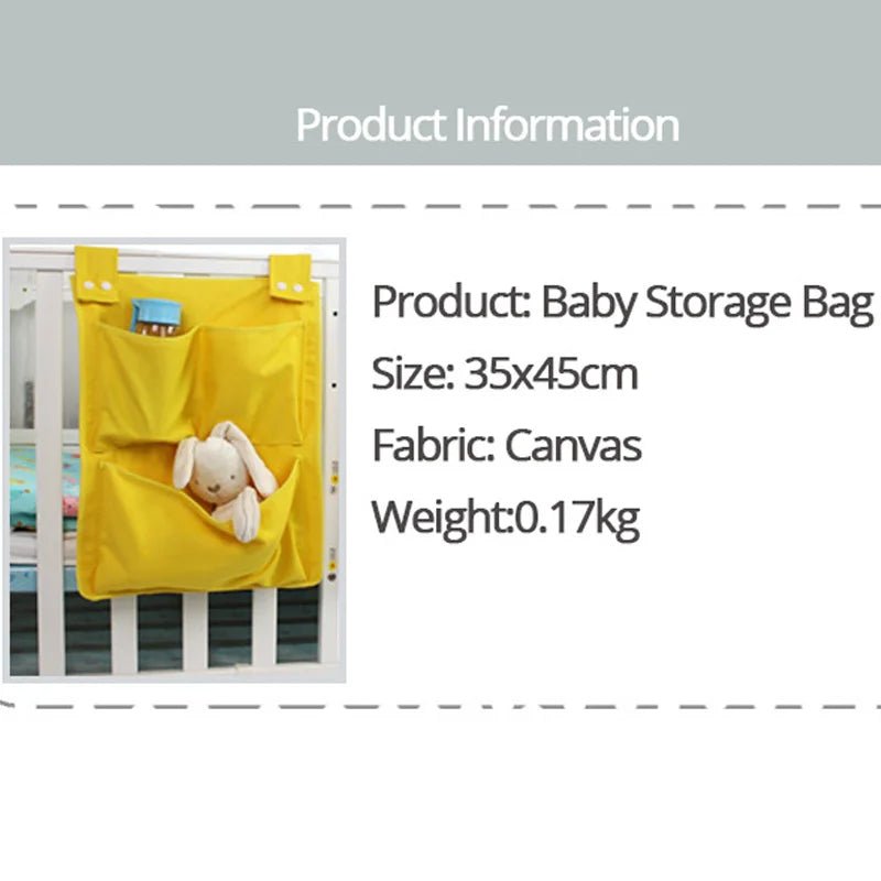 Baby Storage Organizer Crib Hanging Storage Bag Caddy Organizer for Baby Essentials Bedding Set Diaper Storage Bag - TinyToes Baby Boutique