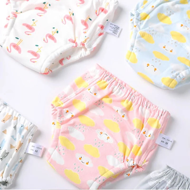 Baby Waterproof Reusable Training Pants 6 Layers Cotton Baby Diaper Cute Infant Shorts Nappies Panties Nappy Changing Underwear - TinyToes Baby Boutique