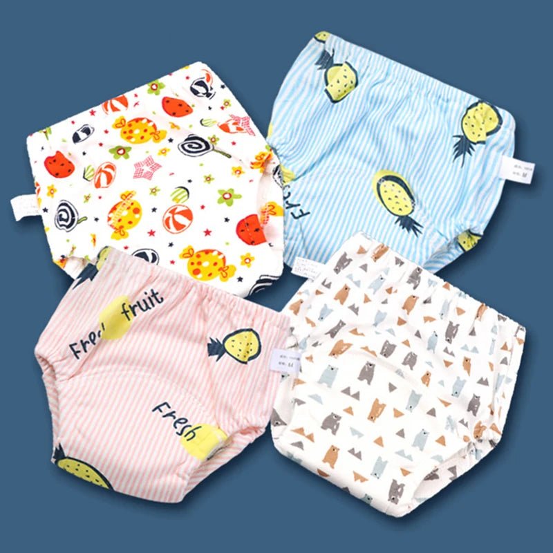 Baby Waterproof Reusable Training Pants 6 Layers Cotton Baby Diaper Cute Infant Shorts Nappies Panties Nappy Changing Underwear - TinyToes Baby Boutique