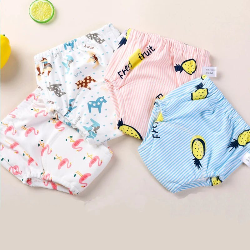 Baby Waterproof Reusable Training Pants 6 Layers Cotton Baby Diaper Cute Infant Shorts Nappies Panties Nappy Changing Underwear - TinyToes Baby Boutique